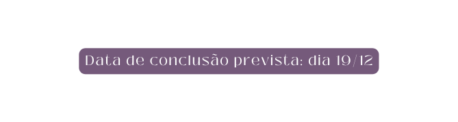 Data de conclusão prevista dia 19 12